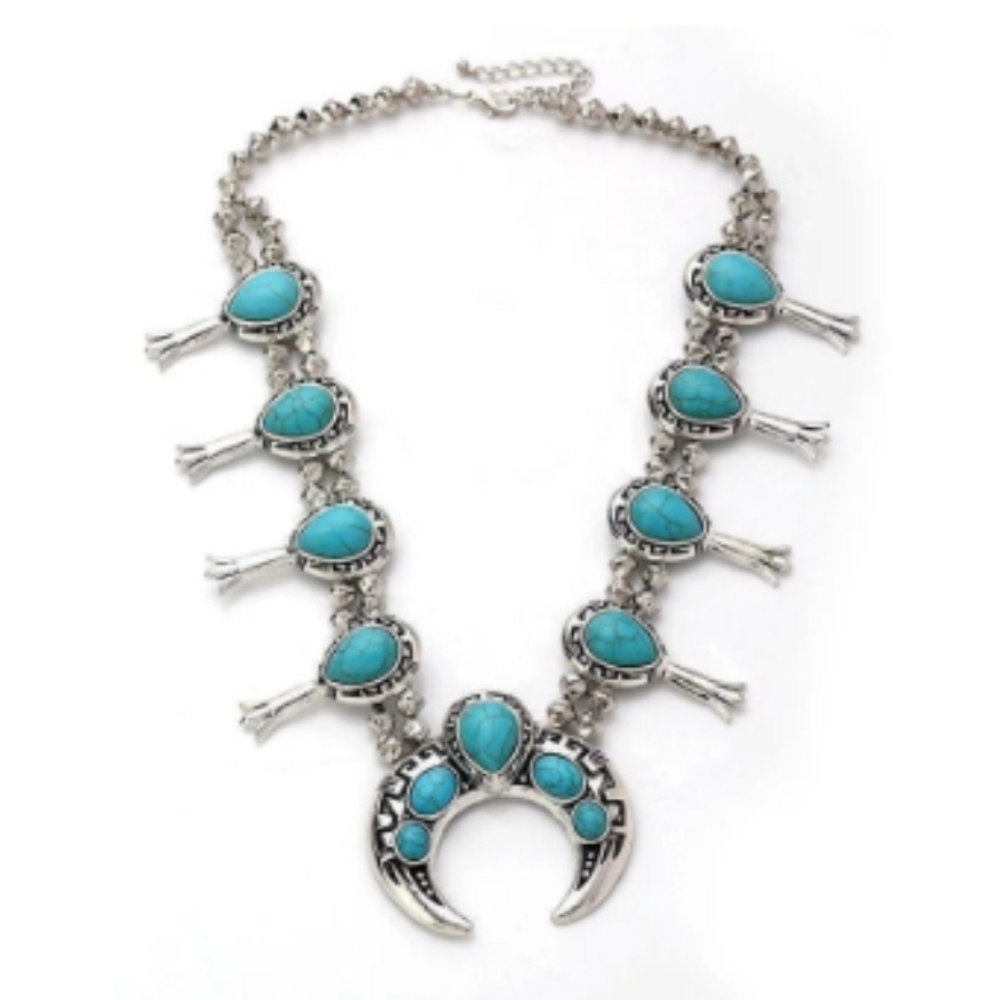 Squash Blossom silver filled necklace.